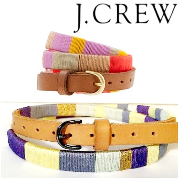 J. Crew Accessories - J CREW Metallic Threaded Skinny Belt NWOT